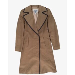 VTG Marvin Richards Winter Trench Coat | Size M | Classic Camel w/ Black Trim
